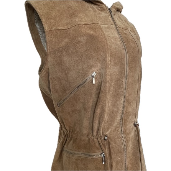 Vintage Danier Leather Suede Hooded Sleeveless Jacket Women’s US XS; UK 8 - 10 - Picture 4 of 12